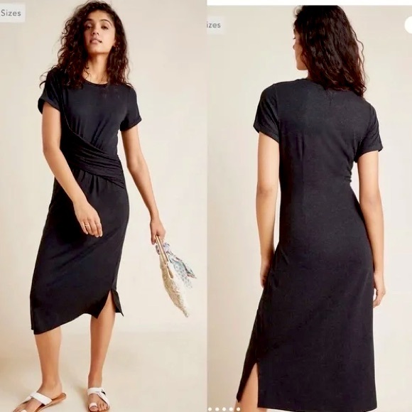Anthropologie Dresses & Skirts - Anthropologie (XS) Globetrotter T-Shirt Midi Dress- Charcoal Gray Minimalist